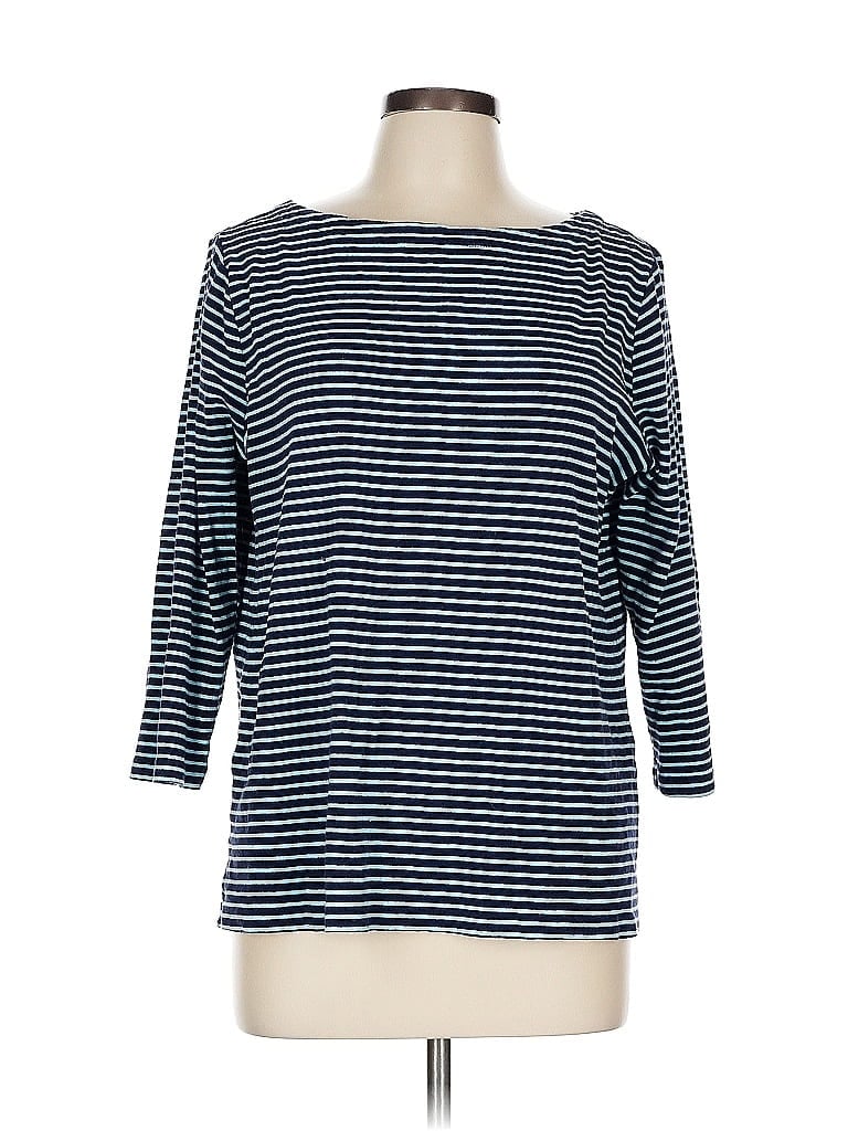 Pre-owned Chico's 3/4 Sleeve T-shirt In Blue