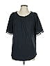 Belle By Kim Gravel Black Short Sleeve Top Size L - photo 1