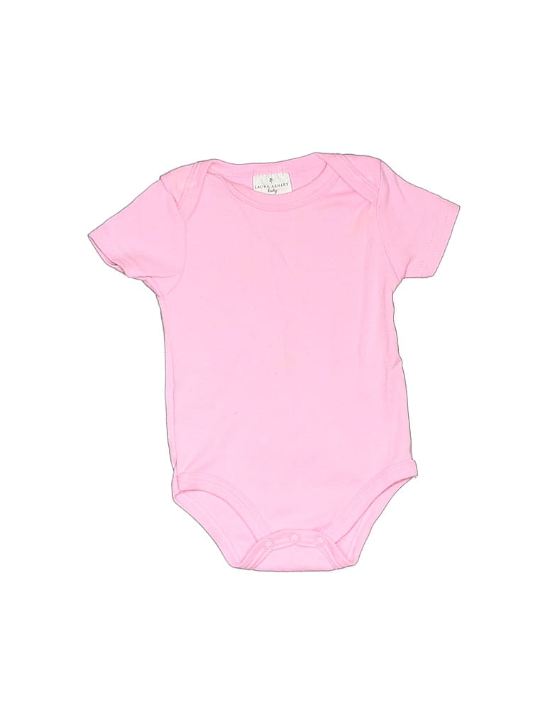 Click to view more detailed imagery on our partner's website Pre-owned Laura Ashley Babies' Short Sleeve Onesie In Pink