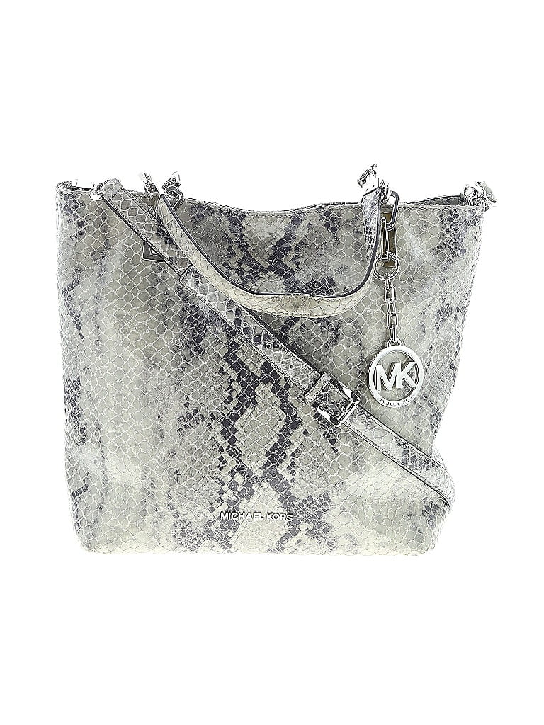 MICHAEL Michael Kors 100% Leather Animal Print Silver Gray Leather Satchel One size - photo 1