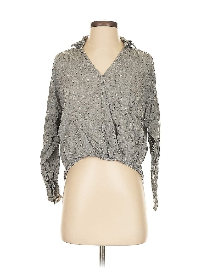 Pre-owned Lou & Grey For Loft 3/4 Sleeve Blouse In Gray