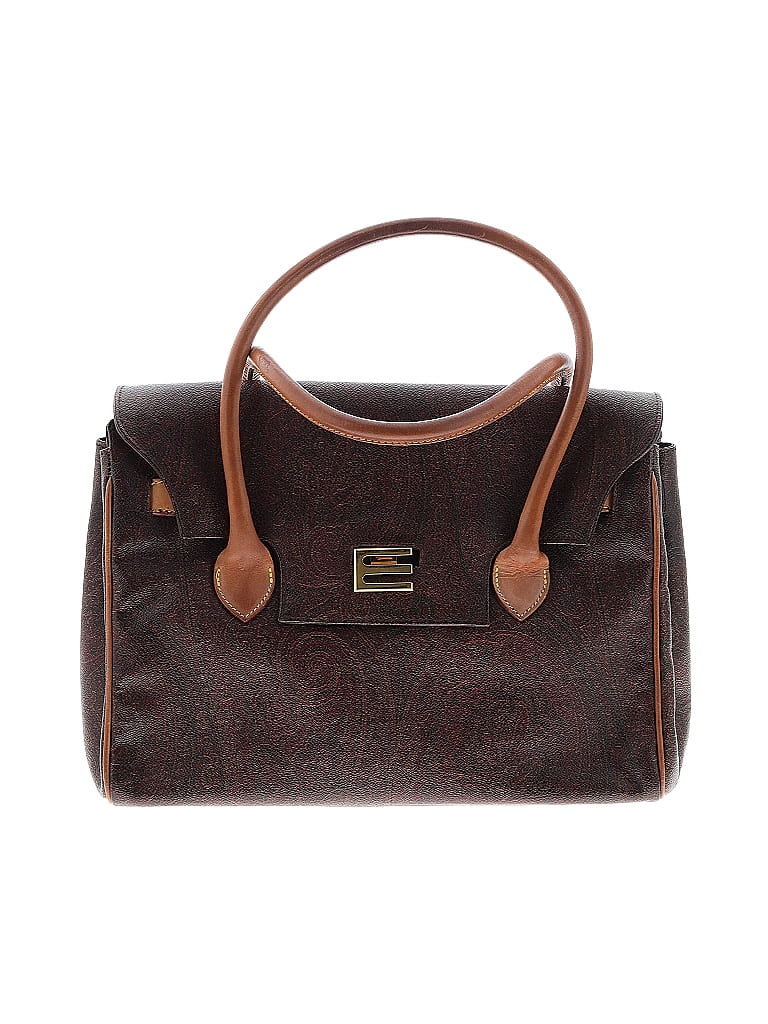 ETRO Tweed Brown Vintage Leather Satchel One size - photo 1