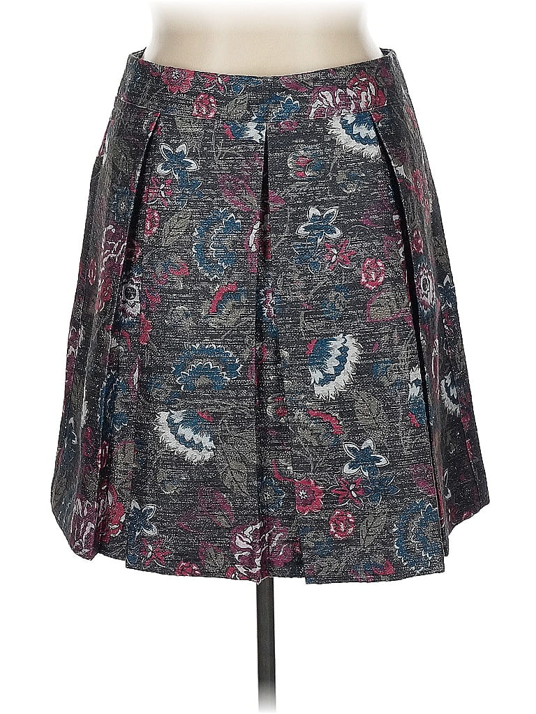 Ann Taylor LOFT Outlet Paisley Gray Casual Skirt Size 14 - photo 1