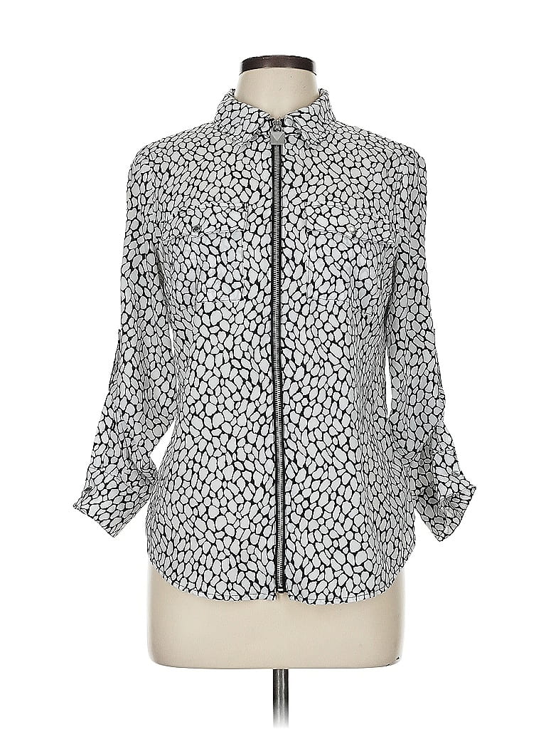 Pre-owned Michael Michael Kors 3/4 Sleeve Blouse In Silver