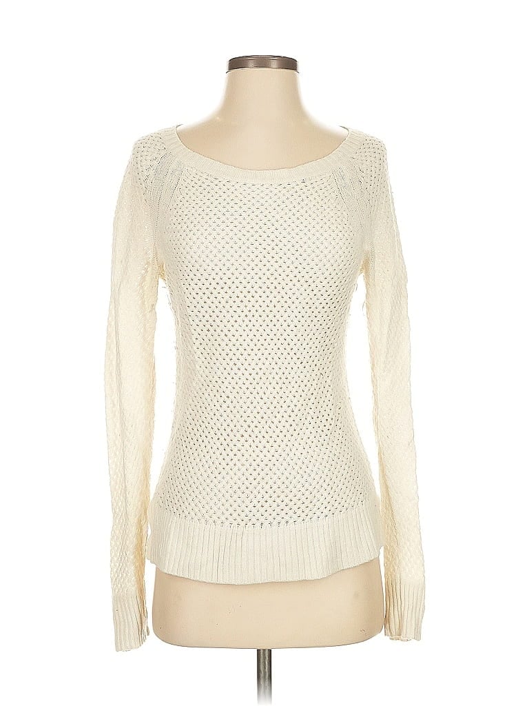 Pre-owned Ann Taylor Loft Pullover Sweater In White