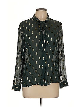 Sézane Long Sleeve Silk Top