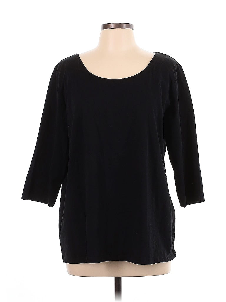 Ellos Black 3/4 Sleeve T-Shirt Size 1X - photo 1