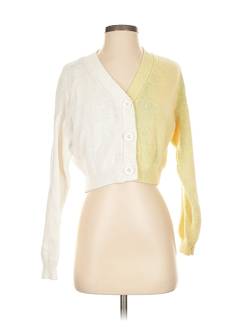 Pre-owned Hollister Cardigan Sweater In Yellow