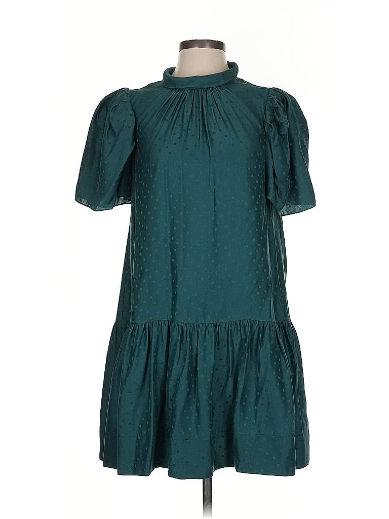 Tanya Taylor 100% Silk Solid Teal Casual Dress Size S - photo 1