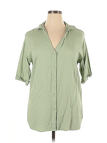 Merry Fun 3/4 Sleeve Button-Down Shirt (view 1)