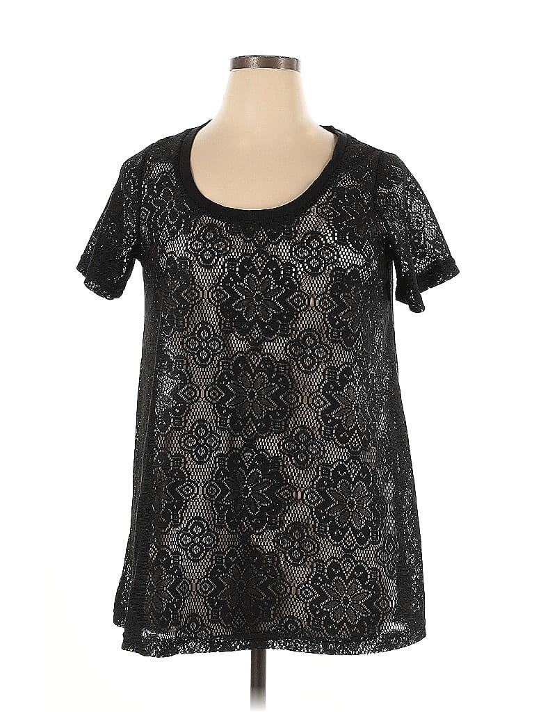 Ellos 100% Polyester Black Short Sleeve T-Shirt Size 14 - photo 1