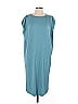 Uniqlo 100% Other Solid Teal Casual Dress Size L - photo 1