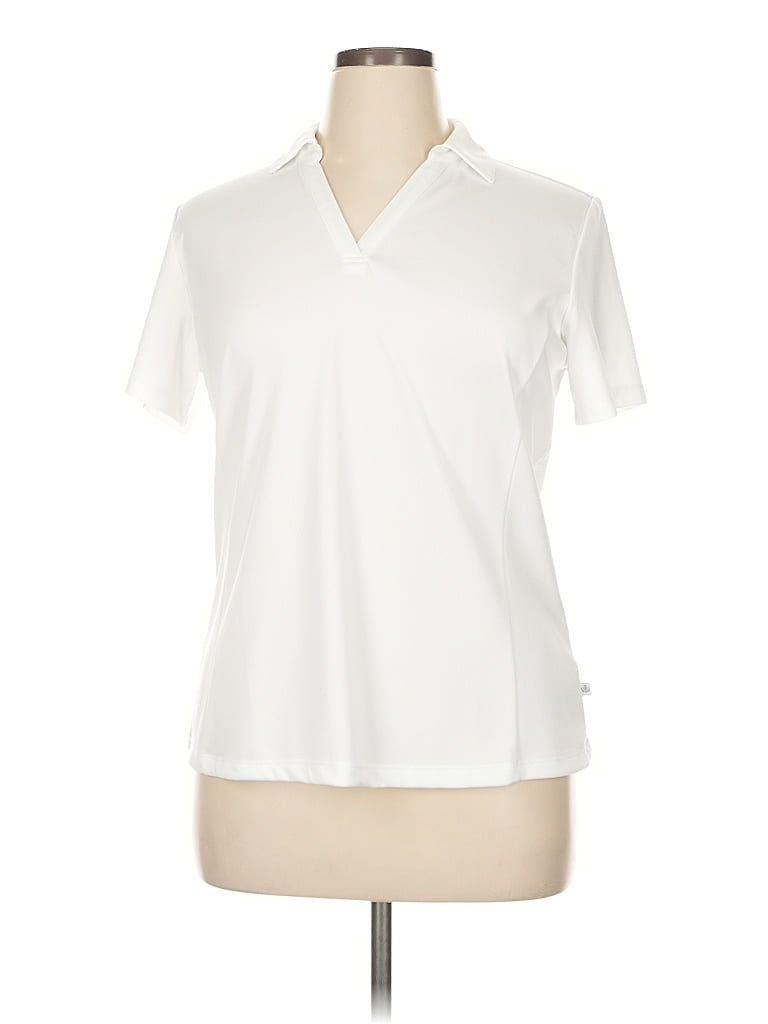 Lady Hagen 100% Polyester Ivory Short Sleeve Polo Size XL - photo 1