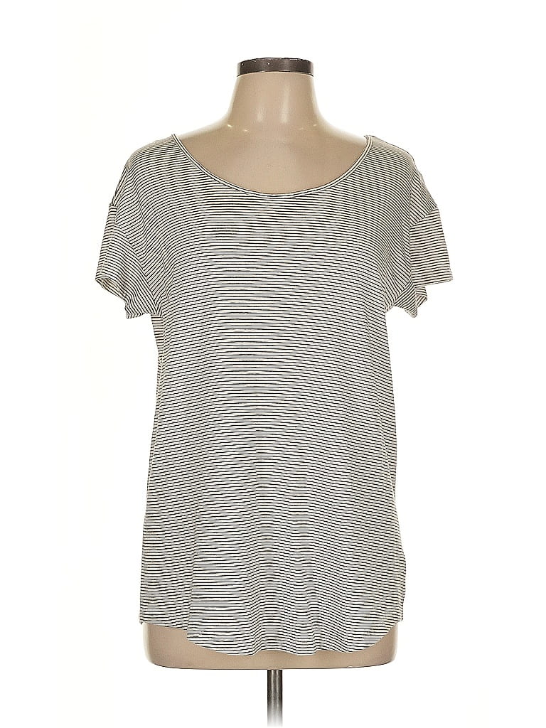 ALTERNATIVE Stripes Gray Short Sleeve T-Shirt Size L - photo 1