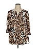 Chaus 100% Polyester Animal Print Brown 3/4 Sleeve Blouse Size XL - photo 1