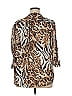 Chaus 100% Polyester Animal Print Brown 3/4 Sleeve Blouse Size XL - photo 2