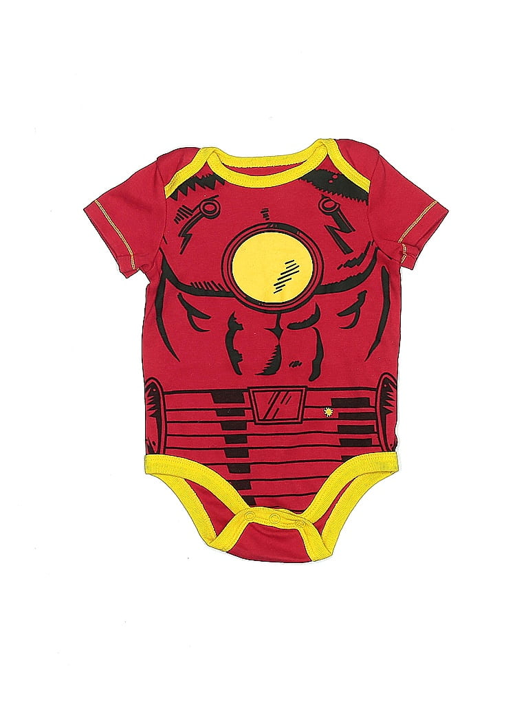Pre-owned Marvel Babies' Short Sleeve Onesie In Red