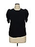 A.L.C. 100% Cotton Black Short Sleeve Turtleneck Size XL - photo 1