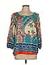 Peach Love Cream California Teal 3/4 Sleeve Blouse Size L - photo 1