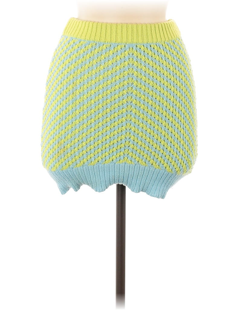 For Love & Lemons 100% Recycled Polyester Green Blue Casual Skirt Size S - photo 1