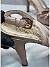 Prada 100% Patent Leather Ivory Tan Patent logo sandals Size EU 39 1/2 - photo 5