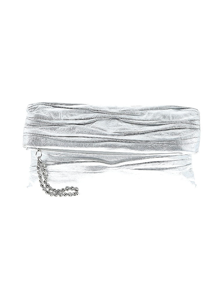 Onna Ehrlich 100% Leather Metallic Silver Leather Wristlet One size - photo 1