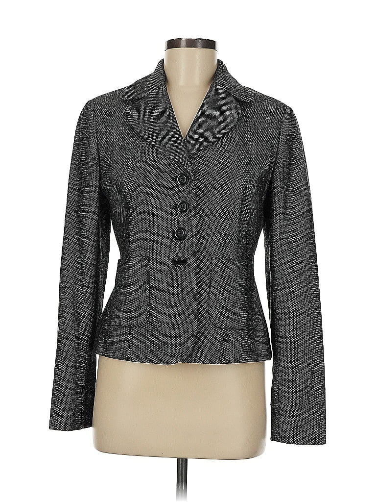 Pre-owned Ann Taylor Loft Wool Blazer Jacket In Gray