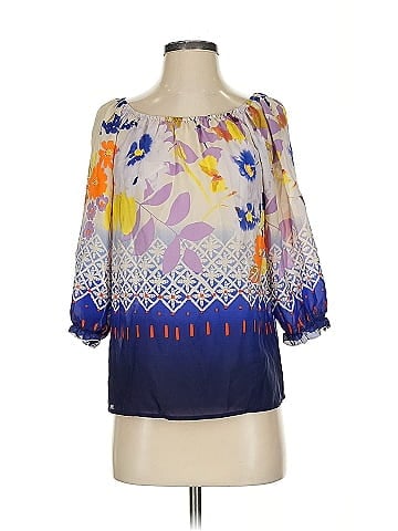 Fei 3/4 Sleeve Silk Top (view 1)