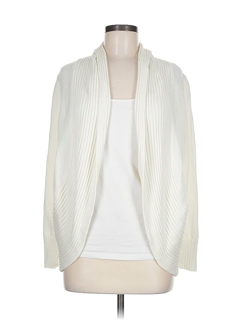 Pre-owned Chico's Cardigan Sweater In White