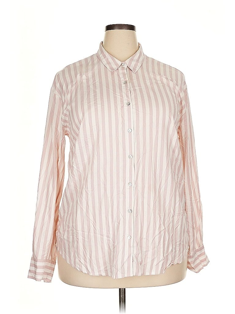 Pre-owned A New Day Long Sleeve Button Down Shirt In Pink