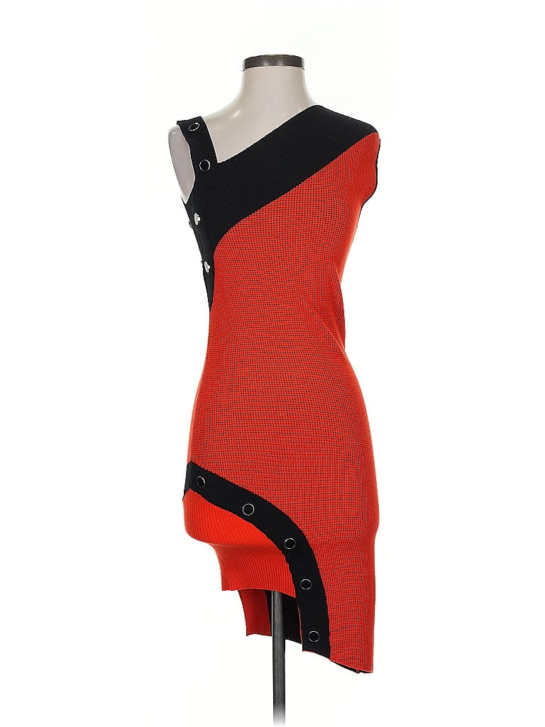 Just Cavalli Color Block Red Orange Cocktail Dress Size S - photo 1