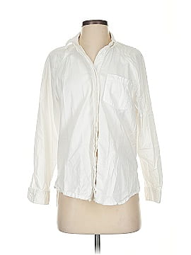 Universal Thread Solid Ivory Long Sleeve Button-Down Shirt Size S