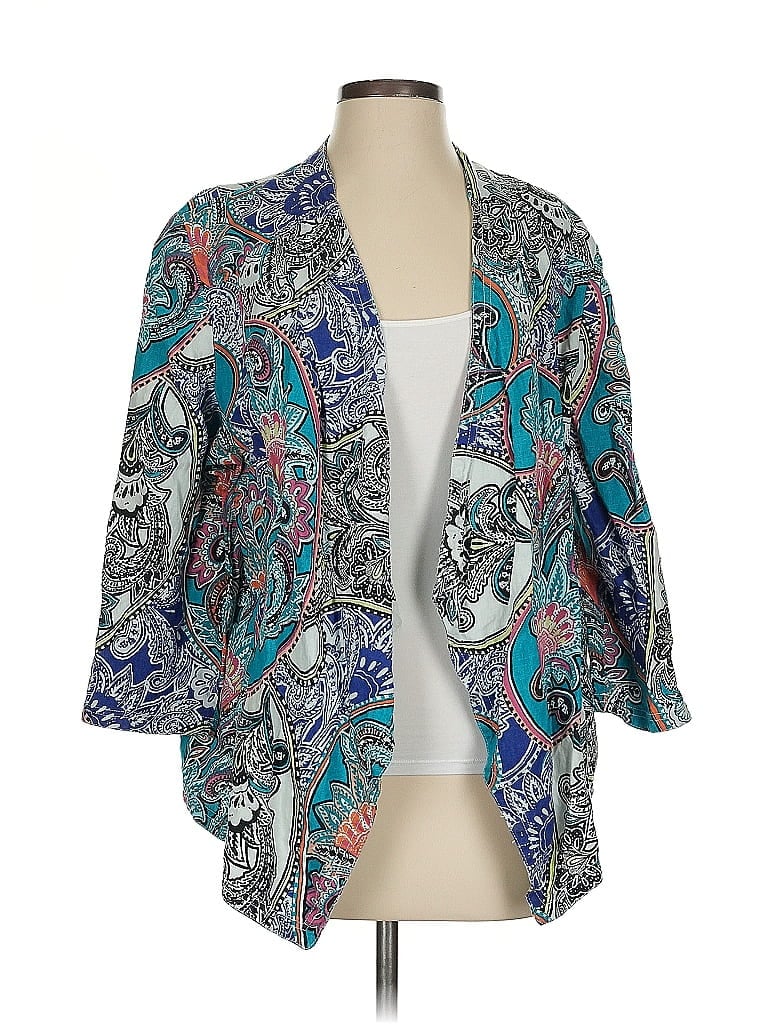 Pre-owned Chico's Blazer Jacket In Blue