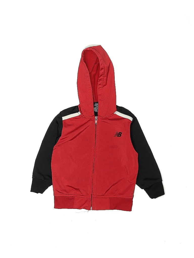 Pre-owned New Balance Kids' Zip Up Hoodie In Red