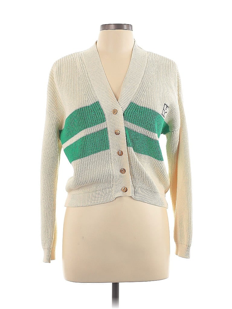 Pre-owned Assorted Brands Cardigan Sweater In White