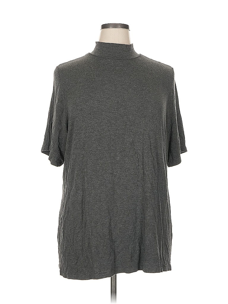 Ellos Gray Short Sleeve Turtleneck Size 1X - photo 1