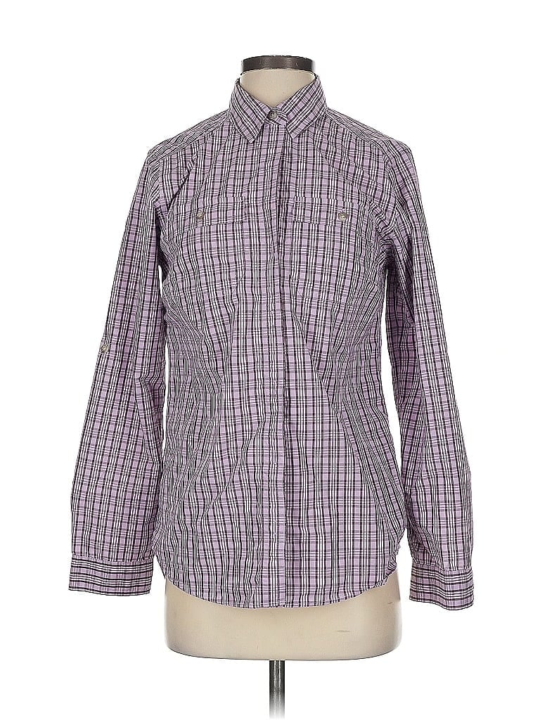 Pre-owned Eddie Bauer Long Sleeve Button Down Shirt In Purple