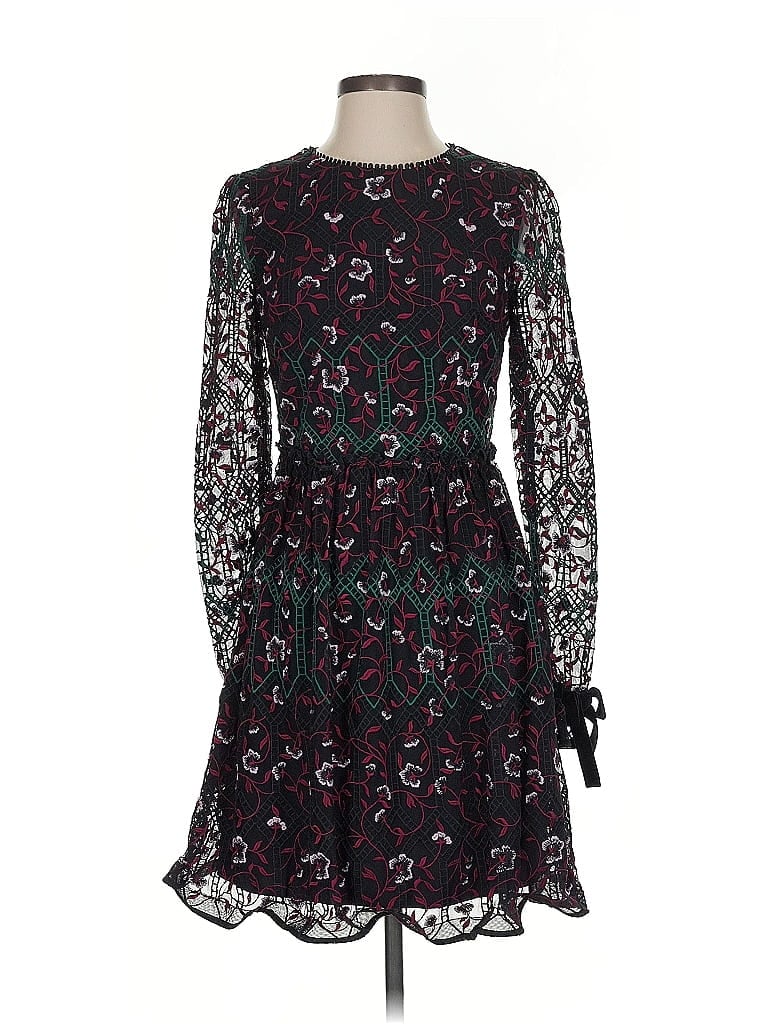 ML Monique Lhuillier 100% Polyester Paisley Black Casual Dress Size 4 - photo 1