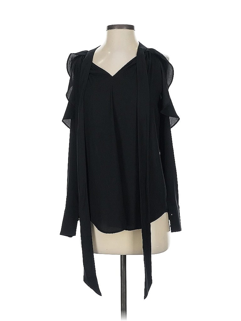 Pre-owned Ann Taylor Long Sleeve Blouse In Black