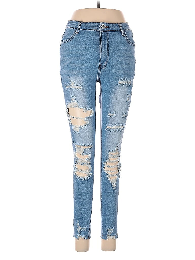 Shein Hearts Blue Jeans Size M - photo 1
