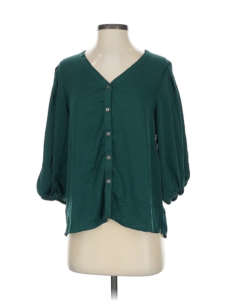 Pre-owned Vince Camuto 3/4 Sleeve Blouse In Green