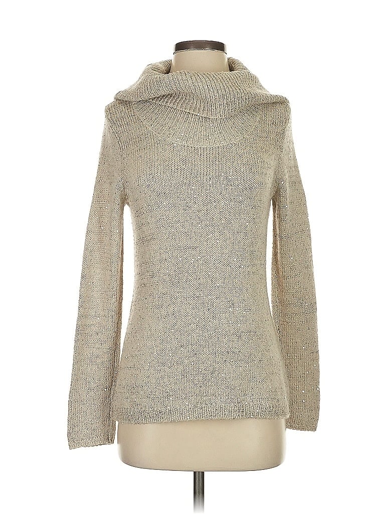 Pre-owned White House Black Market Turtleneck Sweater In Brown