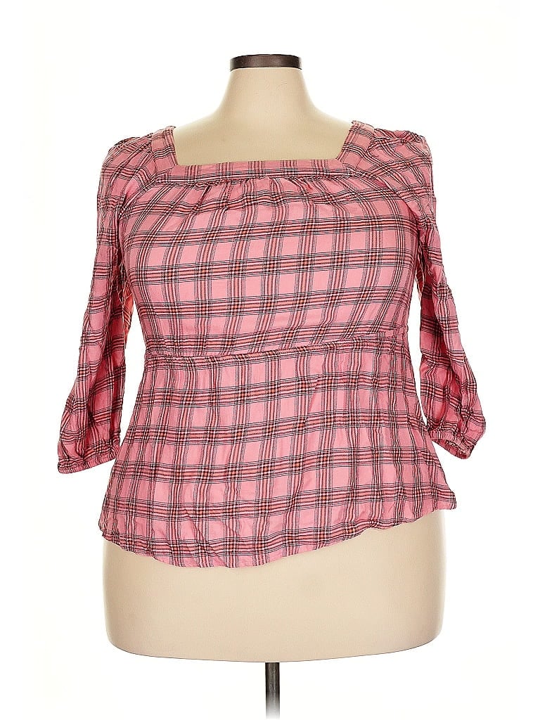 Pre-owned Lane Bryant 3/4 Sleeve Blouse In Pink