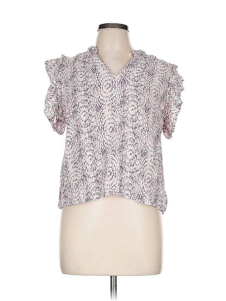 Pre-owned Bobeau Short Sleeve Blouse In Pink