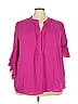 Chaus 100% Polyester Pink 3/4 Sleeve Blouse Size 3X - photo 1
