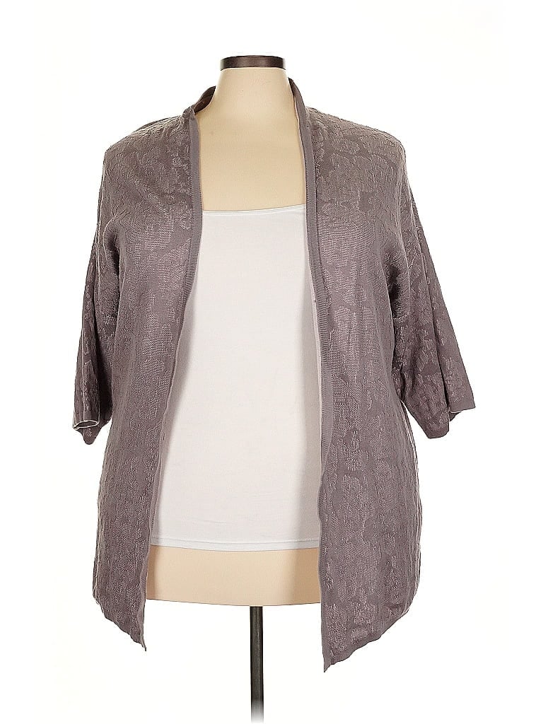 Dana Buchman Tan Gray Cardigan Size XXL - photo 1