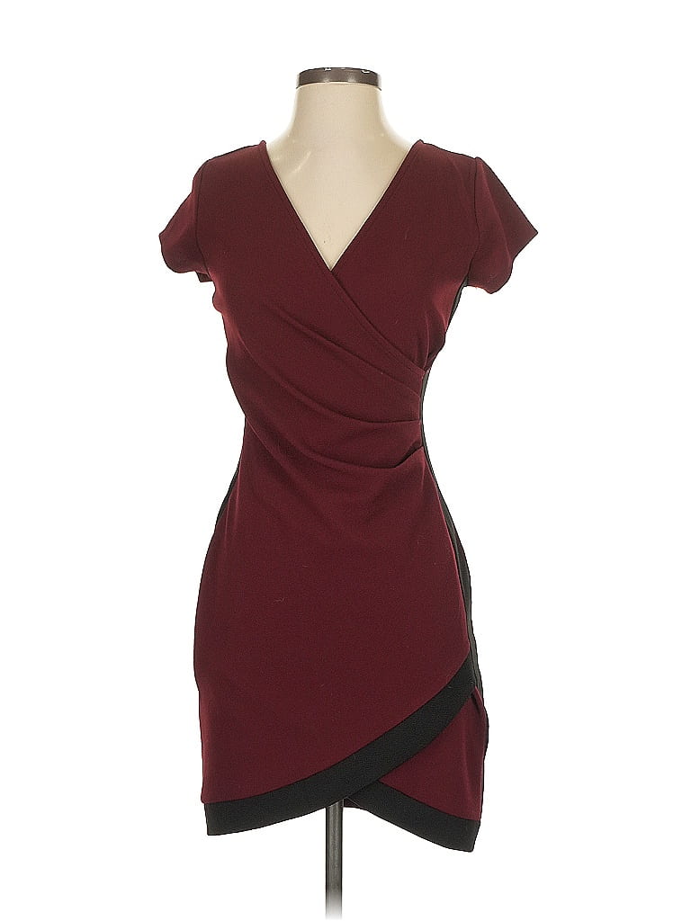 Almost Famous Burgundy Cocktail Dress Size S - photo 1