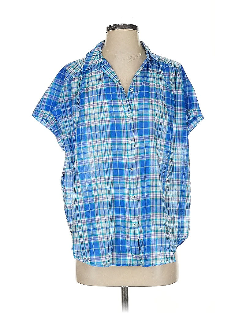 Xirena 100% Cotton Blue Short Sleeve Blouse Size S - photo 1