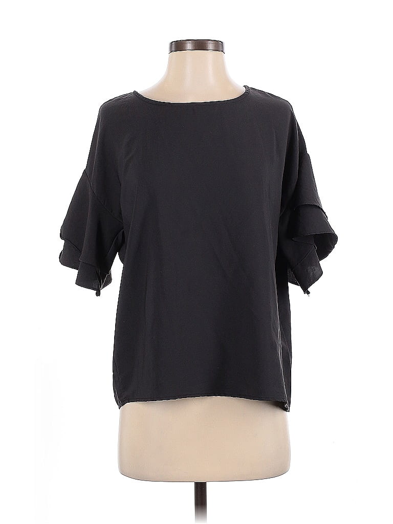 Everly 100% Polyester Black 3/4 Sleeve T-Shirt Size S - photo 1