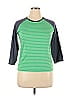 Oiselle Color Block Green 3/4 Sleeve T-Shirt Size XL - photo 1